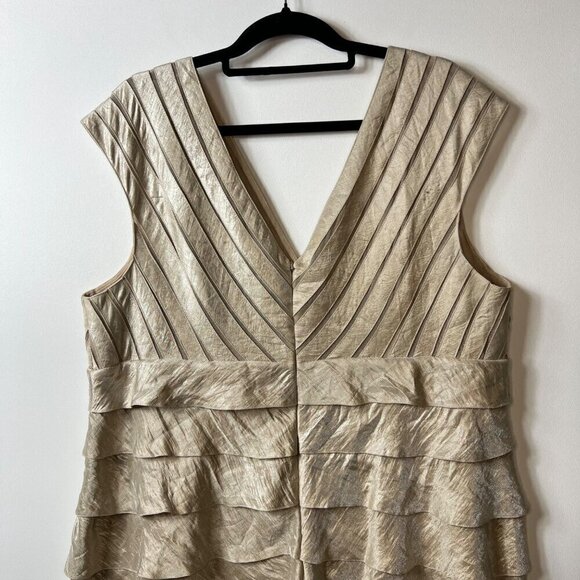 Adrianna papell woman tan gold dress women’s size 22 - Picture 7 of 10